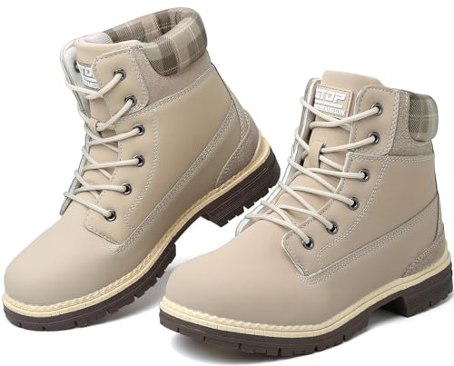 Maxome Walking Boots Womens Hiking Ankle Black Boots Ladies Waterproof Mid Calf Lace up Womens Trekking Shoes Lightweight Non-Slip Outdoor Work