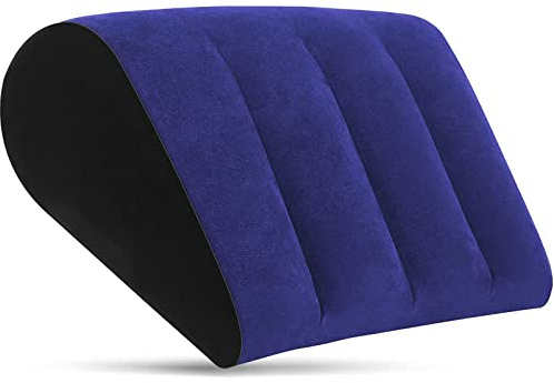 Gonfiabile Cuscini per le Gambe - Cuscino Supporto Lombare Dormire Cuscino da Viaggio Gonfiabile,Materassino Campeggio Cuneo Cuscini Schienale Divano Cuscino Ginocchia Cuscino Posturale(Blu)