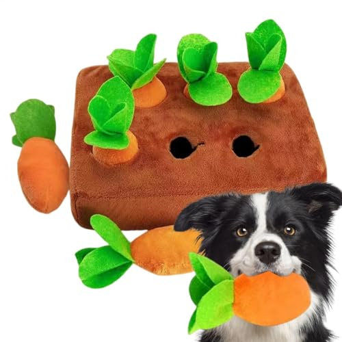 para perros de jardín de zanahoria, juguetes interactivos para perros, juegos de zanahoria para esconderse, tapete de trabajo para la nariz, juguetes de rompecabezas para esconder y buscar,