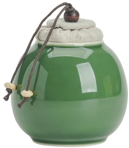 Contenitori Per Tè Sfuso Ermetici Barattolo rotondo piccolo in smalto Celadon Barattolo for tè sfuso Barattolo for tè sfuso cinese Celadon Piccolo contenitore for tè sigillato Contenitori Per Alimenti