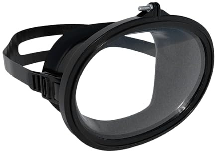 perfk Maschera da Nuoto, Occhiali da Sub, Antiappannamento, a Tenuta Stagna, Portatile, Attrezzatura per Lo Snorkeling per Adulti, Occhiali Monolente, Cornice in pp Nera