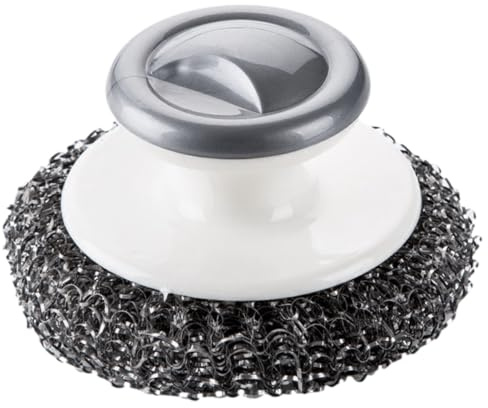 Cabilock Cepillo de Cocina de Acero Mango, Gris, Compacto y Ligero, Cepillo para Fregar Platos y Ollas, Herramienta de Limpieza Doméstica, Uso en Fregadero,