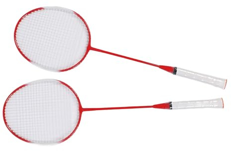 Set da Badminton per 2 Giocatori, Set di Racchette da Badminton a Bassa Resistenza al con 3 Volani in Nylon Borsa da Trasporto per l'allenamento (Rosso)
