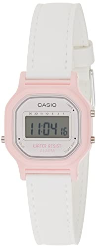 Casio Women's Vintage LA11WB-1 Sport Black Resin Band Watch, White/Pink, Model: LA-11WL-4ACF