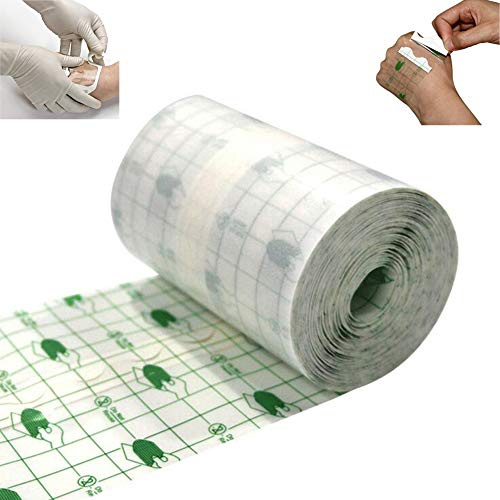 Ewinodon fixed Transparent Stretch Adhesive Sticker,Tattoo Bandage Roll - Waterproof Transparent Adhesive Dressing Fixer Plaster Stretch Fixation Tape Bandage