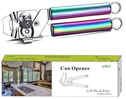 Berglander Dosenöffner, Edelstahl-Regenbogengriff-Dosenöffner, Titan-Buntbeschichtungs-Dosenöffner, handgehalten, manueller Dosenöffner mit glatter Kante, Hochleistungs