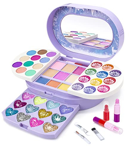 Tomons Kids Makeup Kit for Girl Real Washable Cosmetic Toy Beauty Set , Birthday Toys Gift for 3 4 5 6 7 8 9 10 year Girls