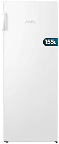 Cecotec Congélateur Vertical de 155 Litres Bolero CoolMarket UF 155 White E. Faible Consommation, Total No Frost, Porte Réversible et Alarme de Porte Ouverte