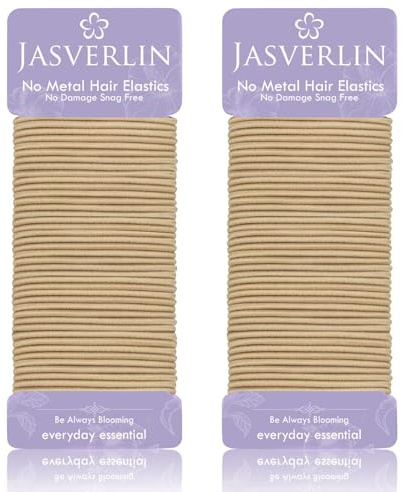 JASVERLIN 2mm hellblonde Gummibänder Haargummis, dünne Pferdeschwanzhalter Haargummi für Frauen Mädchen Kinder feine bis mittlere Textur, kein Zug beschädigungsfrei dehnbares Zubehör 80 Stück