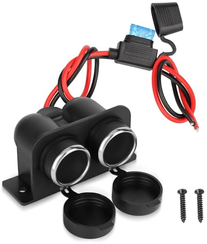 1 Pezzo Presa Accendino per Auto con Fusibile a Lama, 2 Steckdosen Divisore Presa Accendino 12V 3.1A 120W, Spina Femmina Impermeabile Ricambio per RV Marine Barca Moto Camion ATV UTV Furgone ecc