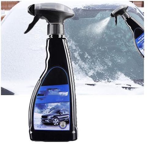 Godemmio Spray antigelo e sbrinamento per vetri auto, spray antigelo per parabrezza auto, spray per sciogliere il ghiaccio, spray per sciogliere la neve, spray antigelo (1 pezzo)