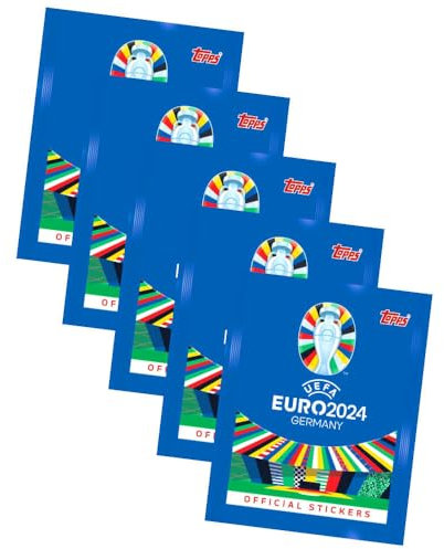 Generisch Topps UEFA EURO 2024 Sticker - Fußball EM Sammelsticker - 5 Tüten