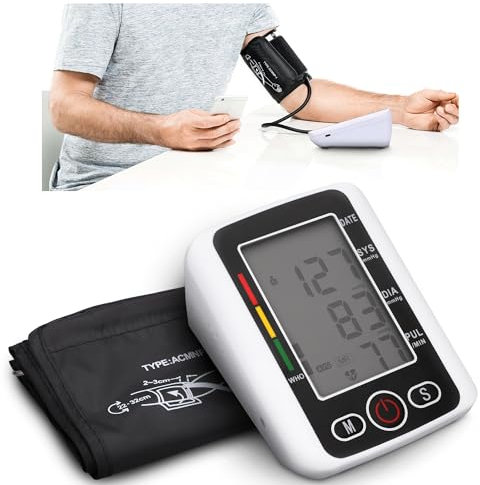 Extralink Smart Life Oberarm Blutdruckmessgerät, Genau Manuell Blutdruckmessgerät, Speichert 99 Messungen, Intuitive Ein-Knopf-Bedienung, Kompakt, Energiesparfunktion, Blutdruckgerät, Schwarz