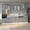 Homgoday Küchenunterschrank, Sperrholz, grau, 60 x 46 x 81,5 cm, Küchenunterschrank mit Schubladen, ohne Arbeitsplatte, Küchenschrank, Möbel