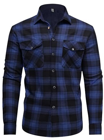 QIXING Chemise en flanelle à carreaux pour homme, chemise d'hiver, manches longues, polaire douce, capuche avec boutons-pression, chemise de bûcheron pour homme, XXL