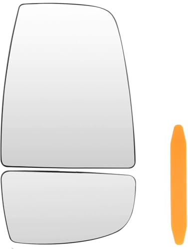 DXiongW Cristal de Espejo Retrovisor Lado Derecha Superior e Inferior para Ford Transit MK8 2014 2015 2016 2017 2018 2019 2020 Calefactable Espejo Retrovisor Exterior Convexo con Placa de Respaldo