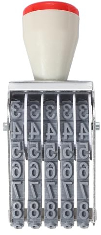 PATIKIL 5 Digits Roller Stamp, Personalized 7.5mm 26 Alphabet Number 0-9 Symbol Rolling Stamp for DIY Stationery Scrapbooking Office Business, Gray