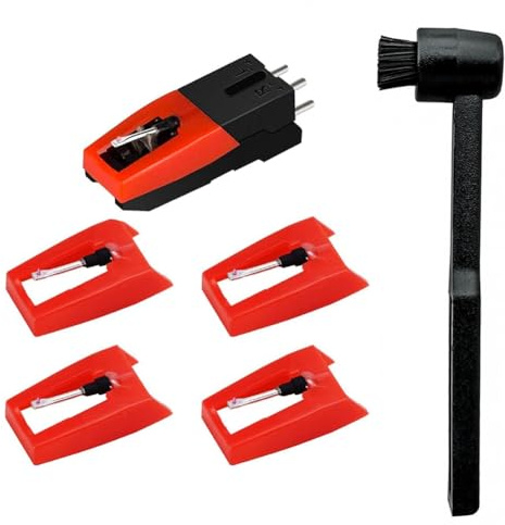 Flaroey Tocadiscos de fonógrafo, lápiz capacitivo rubí, reproductor de vinilo, imán inmóvil, lápiz capacitivo y accesorios de audio