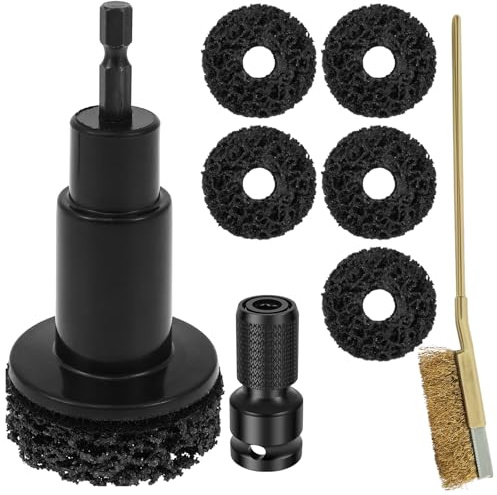 Radbolzen- und Nabenreiniger Stehbolzen-Radnabenschleifer-Satz Inkl 5 Pads und 1 Adapter Radnaben Reinigungsset Radbolzen Reinigungswerkzeug zum Entfernen Sie Rost und alte Farbe von Oberfläche