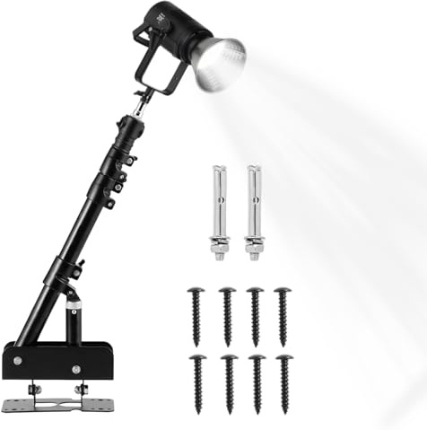 Ringljusfäste, väggmonterad bomarm, triangelstödhållare, 180 graders roterande klämma, aluminiumlegering stativ, belysningstillbehör för fotografering studio barberare frisör inspelning