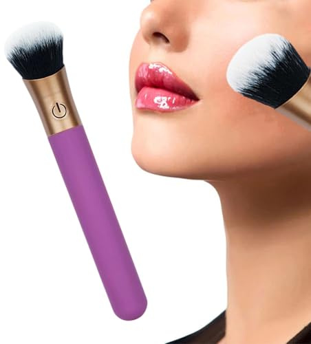 Vibrerande sminkborste Uppladdningsbar för blandning och konturering | Elektriska Makeupborstar Till Foundation, Rouge, Highlighter, Bronzer, Fixeringspuder, Hemma, Resor, Semester, Fest