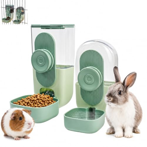 FTISSLY Rabbit Food Dispenser Automatic Food and Water Bowl, 800ML/850ML