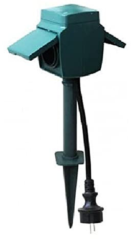 Voltman VOM530447 Piquet de jardin 2 Prises, 3680 W, 230 V, Vert