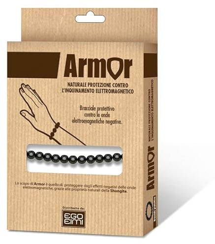 Shungite Armor - Bracciale Protettivo contro le onde elettromagnetiche Taglia L – Circonferenza cm 17,8