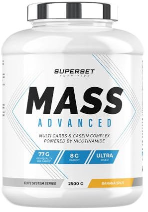 Superset Nutrition - Mass Advanced (2,5kg) - Gainer - Favorise le gain de masse musculaire et la récupération, apport important en calories + Vitamines - Énergie et digestion améliorées - Banana Split