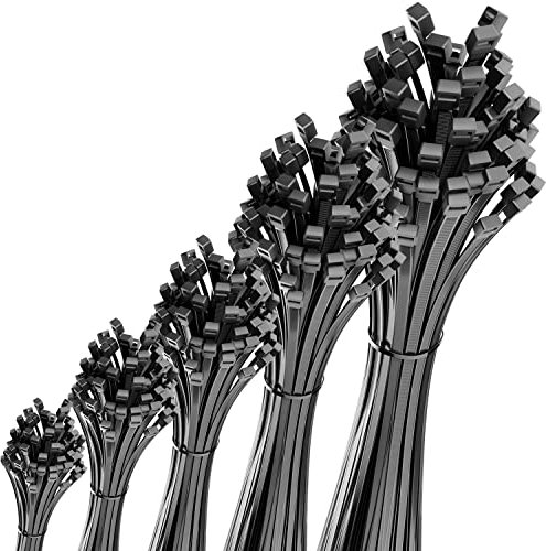 deleyCON 100 Piezas Sujetacables 140 mm x 2,5 mm (14 cm x 0,25 cm) Plástico Brida Cables Soporte de Cables Fijador de Cables Muy Alta Resistencia a los Tirones y al Desgarro para Hogar y Negocio Negro
