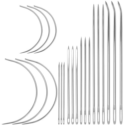 14 Stück Ledernadel Sattlergarn Ledernadeln C Gebogene Nadeln Mehrere Stile Nähnadeln Leder Nähgarn Handstichwerkzeuge Für Geldbörsen Rucksäcke Schuhe Polster Teppich Leinwand Reparatur (14)