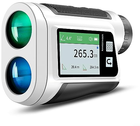 DAZZLEEX Télémètre de pour Golf avec écran Tactile LCD Vocal, étanche, Charge de Type C, léger pour Le pour Golf, la Chasse (Blanc)