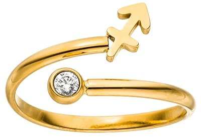 Purelei® Sternzeichen Ring Schütze (Gold) – Wasserfester Damenring aus langlebigem Edelstahl – Verstellbare Ringe von Größe 50 bis 60 – Modeschmuck für deinen individuellen Look