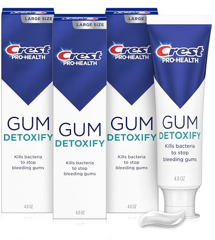 Crest Pro-Health Gum Detoxify Deep Clean Toothpaste 4.8 oz Pack of 3 - Anticavity, Antibacterial Flouride Toothpaste, Clinically Proven, Gum and Enamel Protection, Plaque ControlQ