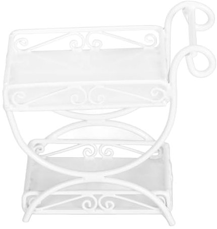 Odorkle 1/12 Miniature Garden Cart, Dollhouse Flower Cart Metal Dollhouse Ornament for Miniature Collection (White