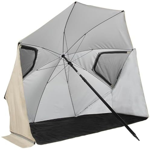 VirtuFit Parasol de plage de qualité supérieure - Protection contre le vent - 225 cm - Beige
