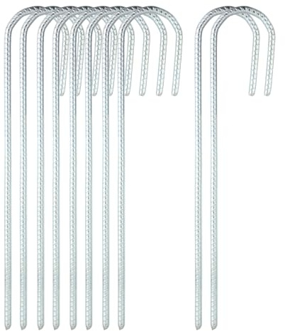 10 pezzi da 30 CM,ncoraggio a pavimento in acciaio zincato,picchetti ancoraggio a terra,ganci a J,Picchetti per Tende per Tenda, per Campeggio, Tende, Recinzioni, Tettoie