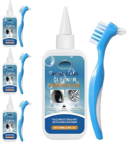 3 Pack Mould Remover Gel Black Mould and Mildew Remover with 3 Brushes for Washing Machine Seals Bathroom Grout Powerful Mildew Stain Cleaner Penetration