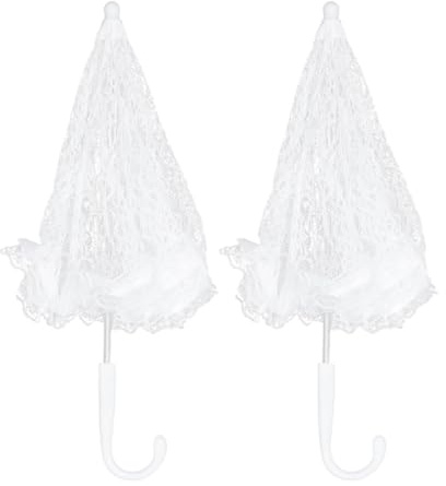 OUNONA 2 St Spetsparasoller för Bröllop och Bärbara Dekorativa Brudparaplyer för Fotografering och Ceremoni Elegant Vintage och Hållbar Design
