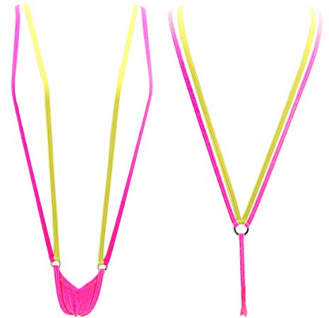 SHERRYLO Slingshot Bikini para Mujer Topless G String, Extremo Liguero Sling Micro Bikinis - Rosa - Talla Única
