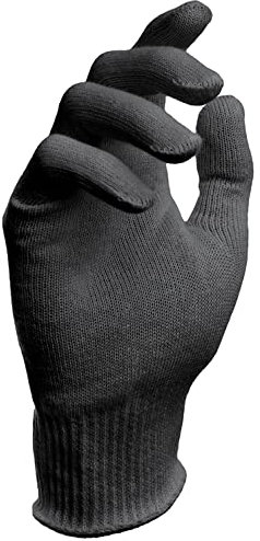 Baumwollhandschuhe, 1 Paar mit Elasthan, Weiche Schutzhandschuhe aus Baumwolle mit engem Bündchen, Handschuhe aus Baumwolle, zur Dermatest: Sehr Gut - schwarz