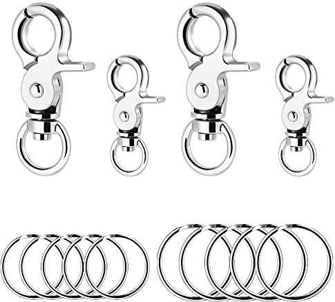 Molain 4 Stück Erkennungsmarken-Clips mit 10 Stück Hundemarken-Ringen, strapazierfähige Hundemarken mit Ringen für Hunde und Katzen, Halsband-Geschirre.