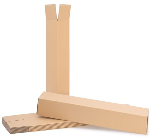 verpacking 200 Tubi di cartone quadrati 65,5x10,5x10,5 cm | tubi in cartone per spedizioni