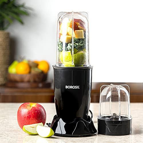 Borosil Portable Mini-Blender & Grinder, Blending Jar, For Blending Smoothies & Chutneys, Dry Grinding Spices (Nutrifresh PB31)
