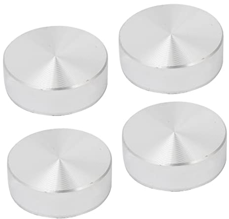 PATIKIL M6 Filo Alluminio Disco Ferramenta, 4pz 30mm Dia 10mm Spessore Alluminio Cerchio Disco per Vetro Tavolo, Argento Tono