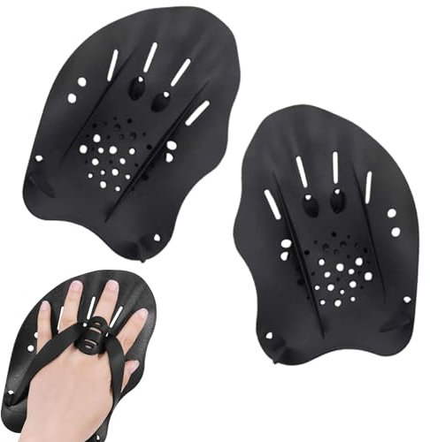 Handpaddel zum Schwimmen, 1 Paar Schwimmpaddel Schwimmpalme Hand Paddles Schwimmtraining Handpaddel mit Verstellbaren Riemen Schwimmtrainingshilfe für Erwachsene Kinder Unisex