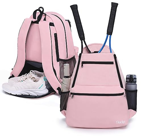Sucipi Tennis Bag Professional Tennis Backpack for Men and Women Racket Bags with Ventilated Shoe Compartment, Holds 2 Tennis Rackets, Pickleball Paddles