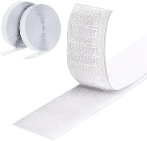 Redamancy 8 Metros 20 mm Belcro Adhesivo Doble Cara Fuerte, Auto Adhesivo Cinta Rollo, Hook y Loop Tape Gancho y Cinta de Lazo, para Costura Ropa Manualidades Bricolaje