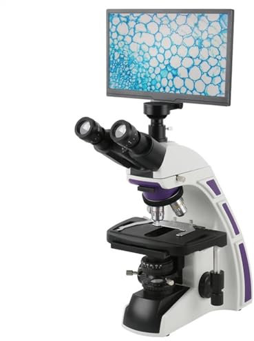 CAFIEDR Mikroskop-Zubehörset, 1000-fach HD, 1080P, 11,6 Zoll, LCD-Mikroskopkamera, professionelles trinokulares biologisches Mikroskop, Videomikroskopkamera, Mikroskopobjektträger