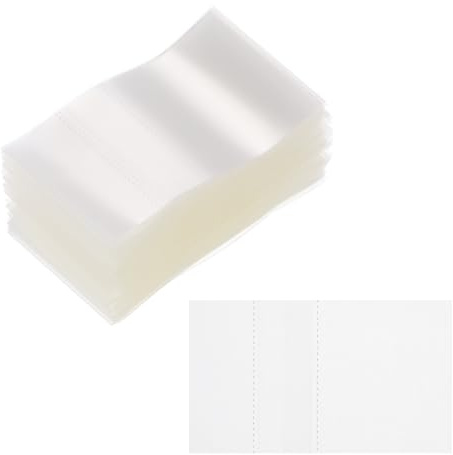 PATIKIL 48x28mm PVC Perforated Shrink Bands, 500Pcs 0.05 mm/2 Mil Thickened Heat Shrink Seal Wrap Fit for 3/4-1 Cap Diameter Essential Oil Bottles Jars Cans Tin, Clear